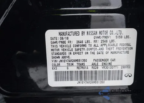 2019 Infiniti Q50 3.0T Sport из США, поврежденный, VIN JN1EV7AR2KM551350